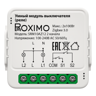 Умный Zigbee модуль выключателя (реле) двухканальный без ноля